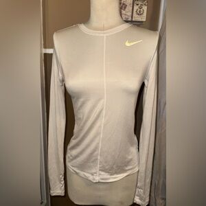 Nike Women's Cream Long Sleeve Bodysuit